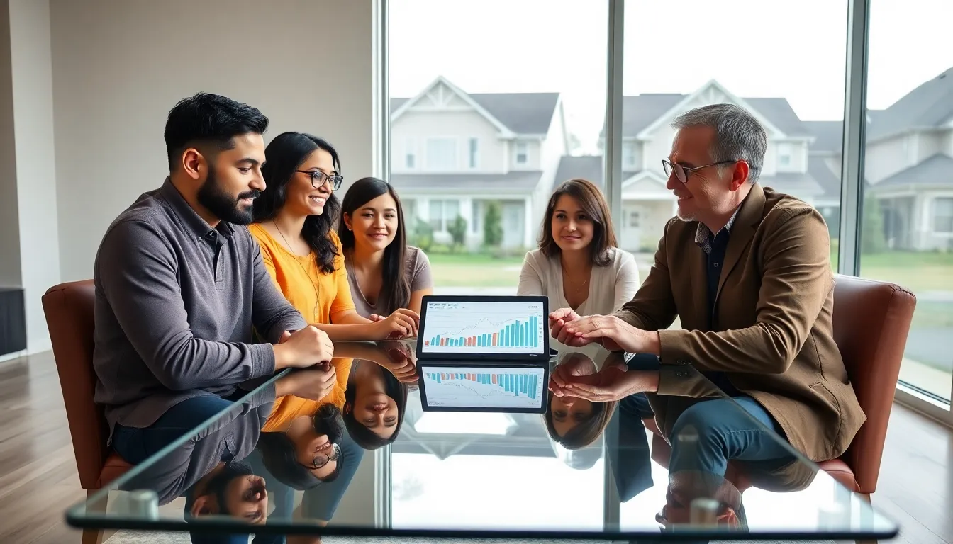 family discussing generational wealth strategies in a modern living room.